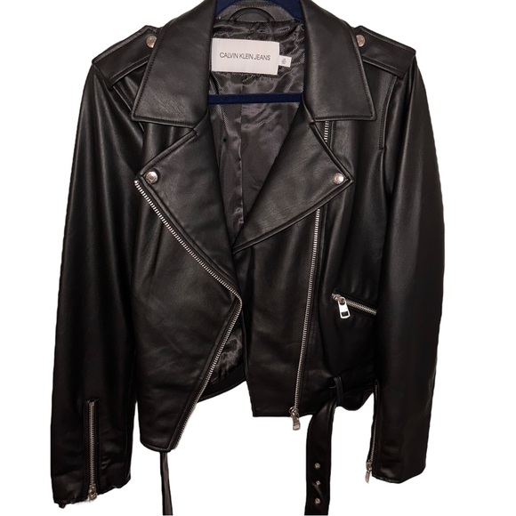 NWT Calvin Klein Leather Jacket - Picture 2 of 5